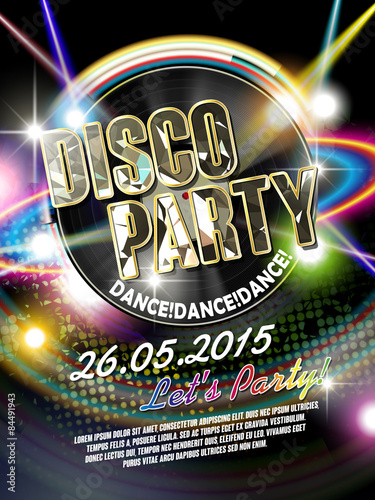 gorgeous disco party poster
