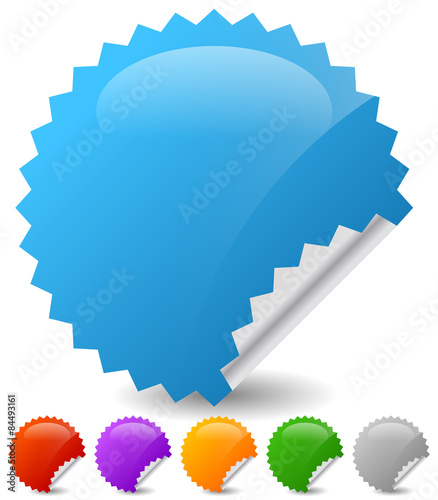 Empty badge, starburst, price flash shapes. Editable vector. (stickers) photo