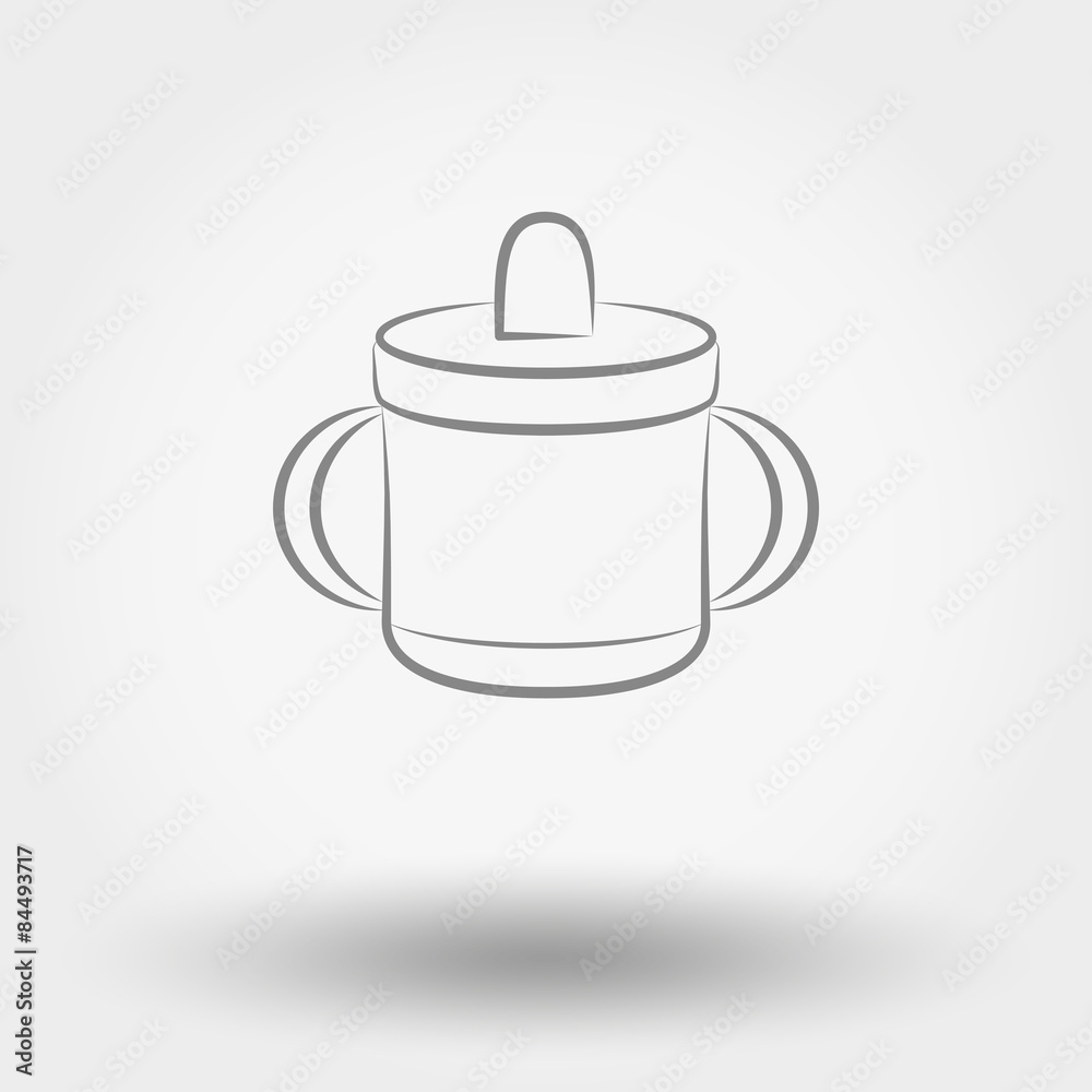 Baby cup line icon.