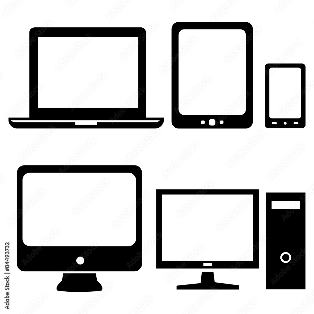 Vector Set of Digital Devices Icons. Laptop, Tablet, Mobile, PC. Vector Set of Digital Devices Icons. Laptop, Tablet, Mobile, PC.
