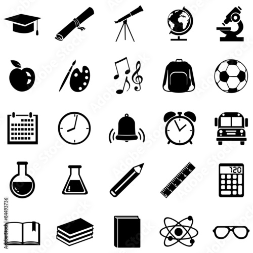 Vector Set of 25  School Icons.