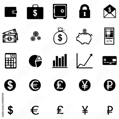 vector set of 25 finance icons
