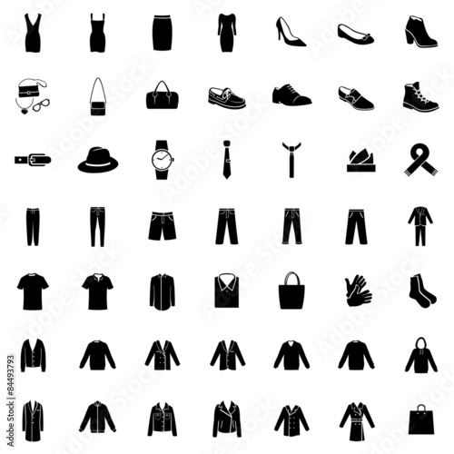 Vector Set of 49 Clothes Icons