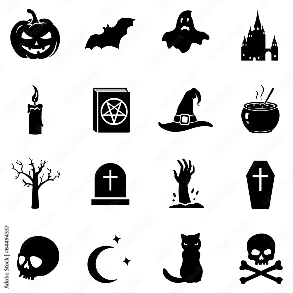 Obraz premium Vector Set of Halloween Icons