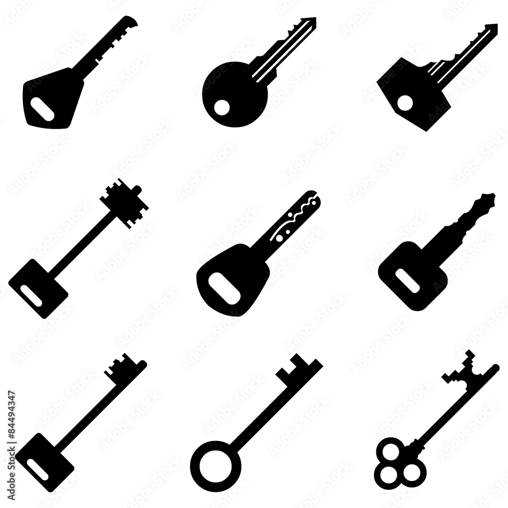 Vector Set of Keys Icons.