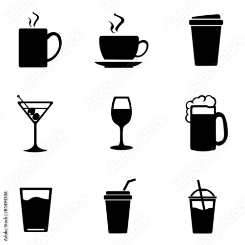 Vector Set of Drinks Icons