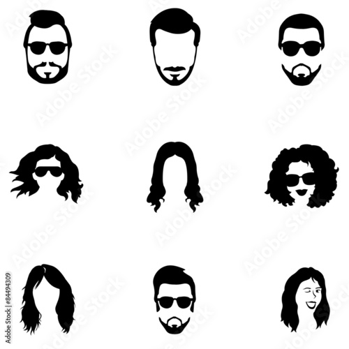 Vector Set of Hairstyles Icons