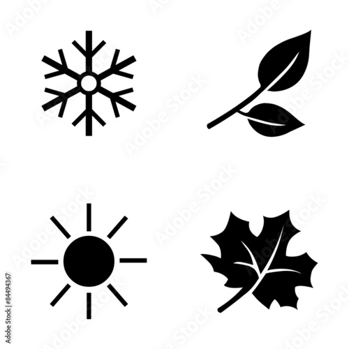 Vector Set of Seasons Icons.