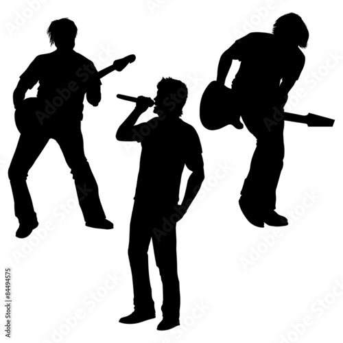 vector silhouettes of rock band