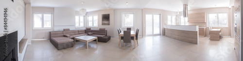 Living room and kitchen