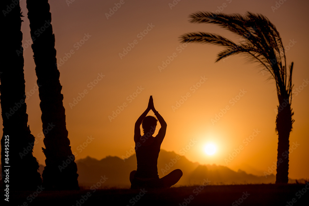 Easy yoga pose Silhouette