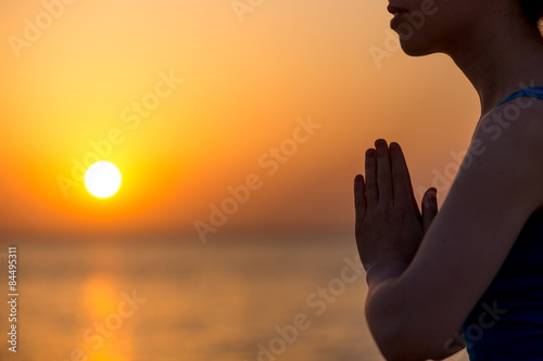 Tableau sur toile Namaste gesture