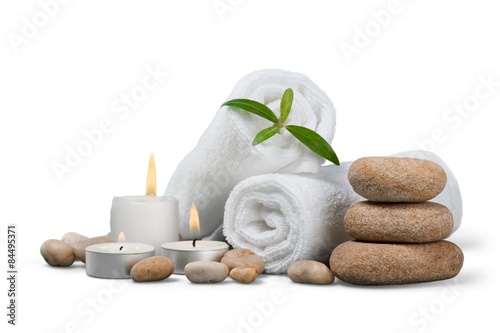 Spa Treatment, Towel, Candle.