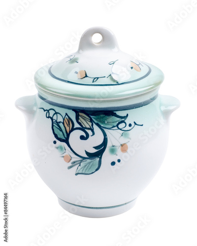 White porcelain pot. A matter of national Cossack kitchen.
