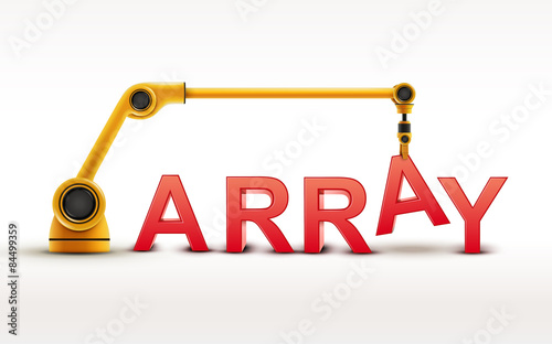 industrial robotic arm building ARRAY word