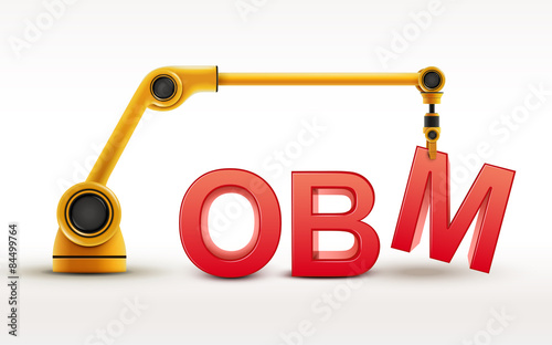 industrial robotic arm building OBM word