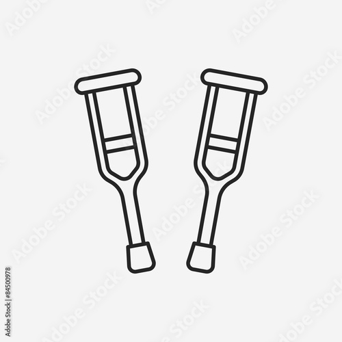 Crutch line icon