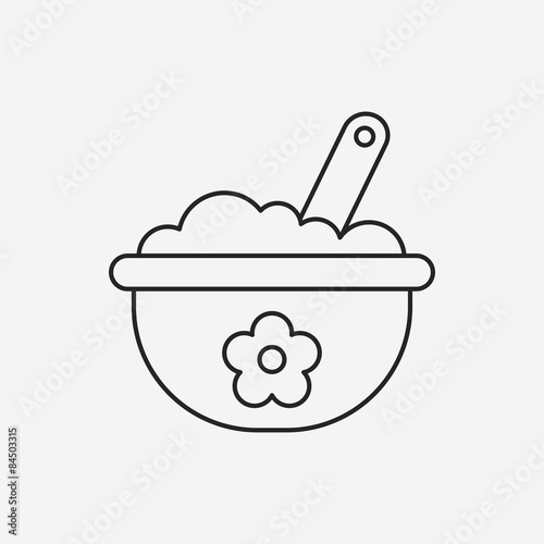 baby bowl line icon