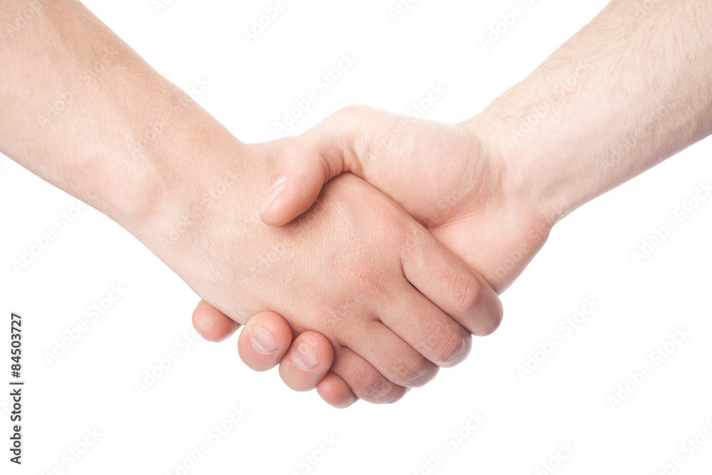 Shaking hands of two male people