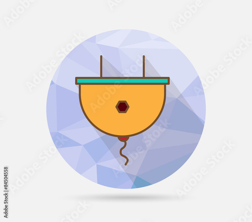 AC power plugs flat icon on geometric background