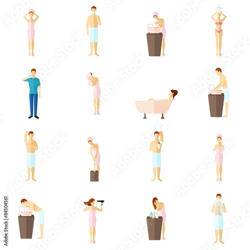 Personal Hygiene Flat Icons Set