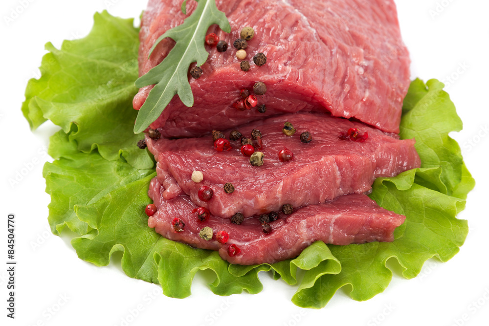 Fresh raw meat on a white background. Fresh raw meat on a white background.