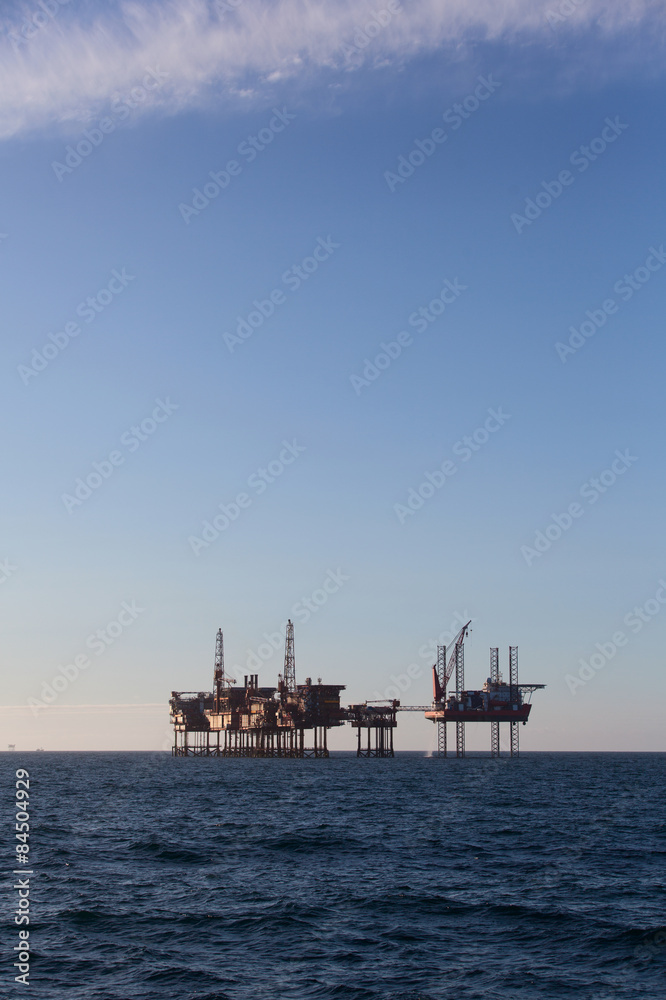 Oil platform at day
