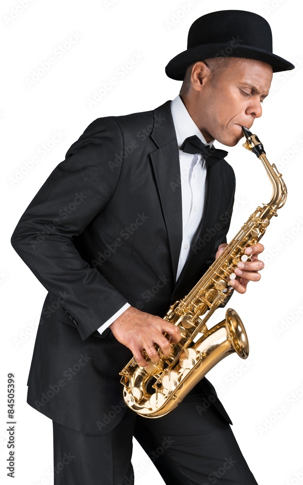 Obraz premium Sax, melody, handsome.