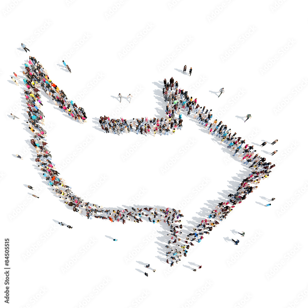 Obraz premium People in the form of arrows.