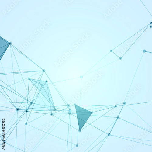 Abstract Polygonal Space Blue Background with Connecting Dots and Lines | EPS10 Vector Illustration