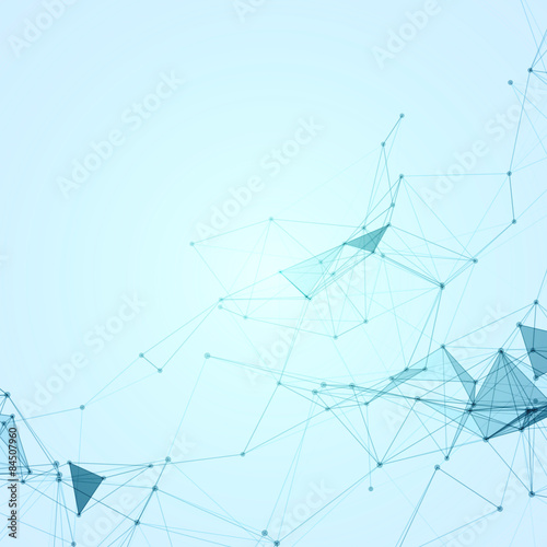 Abstract Polygonal Space Blue Background with Connecting Dots and Lines | EPS10 Vector Illustration