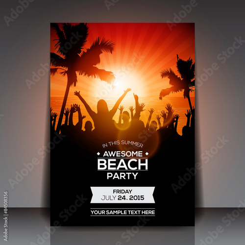 Summer Beach Party Flyer - Vector Design