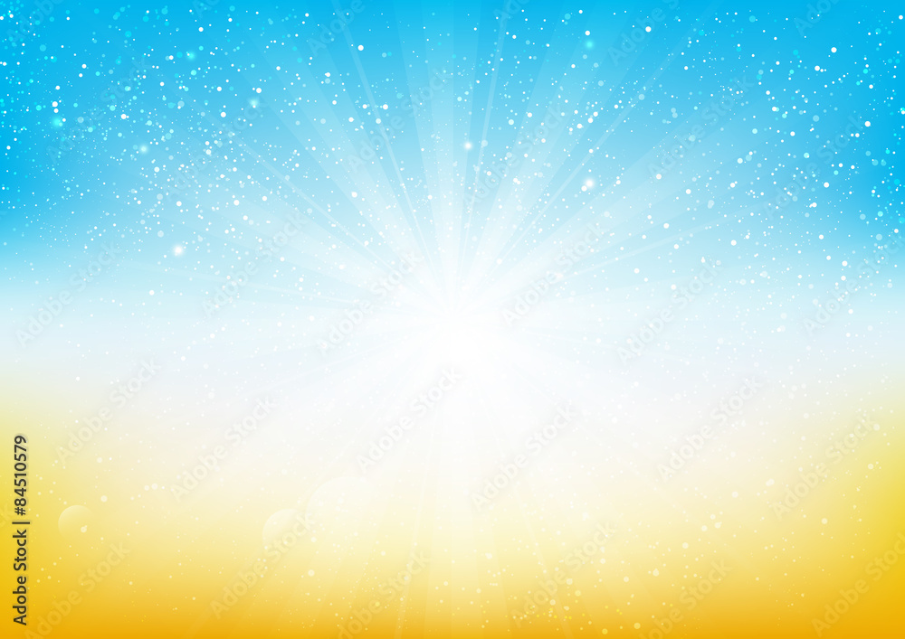 Shiny light on blue and orange background Shiny light on blue and orange background