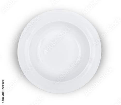 Plate, isolated, white.