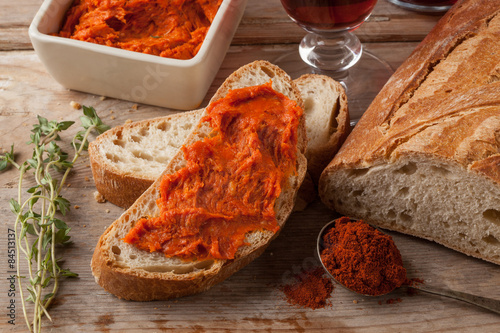 Typical meat spread made of pork and paprika from Calabria and Majorca.