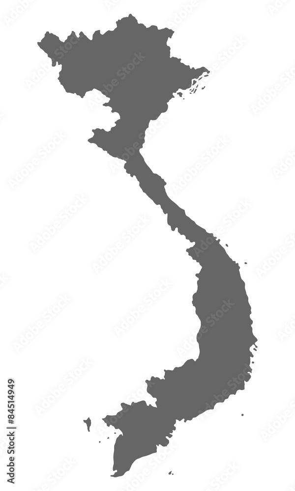 Vietnam in grau - Vektor