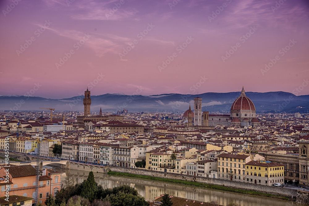 View of Florence after sunset from Piazzale Michelangelo, Florence, 