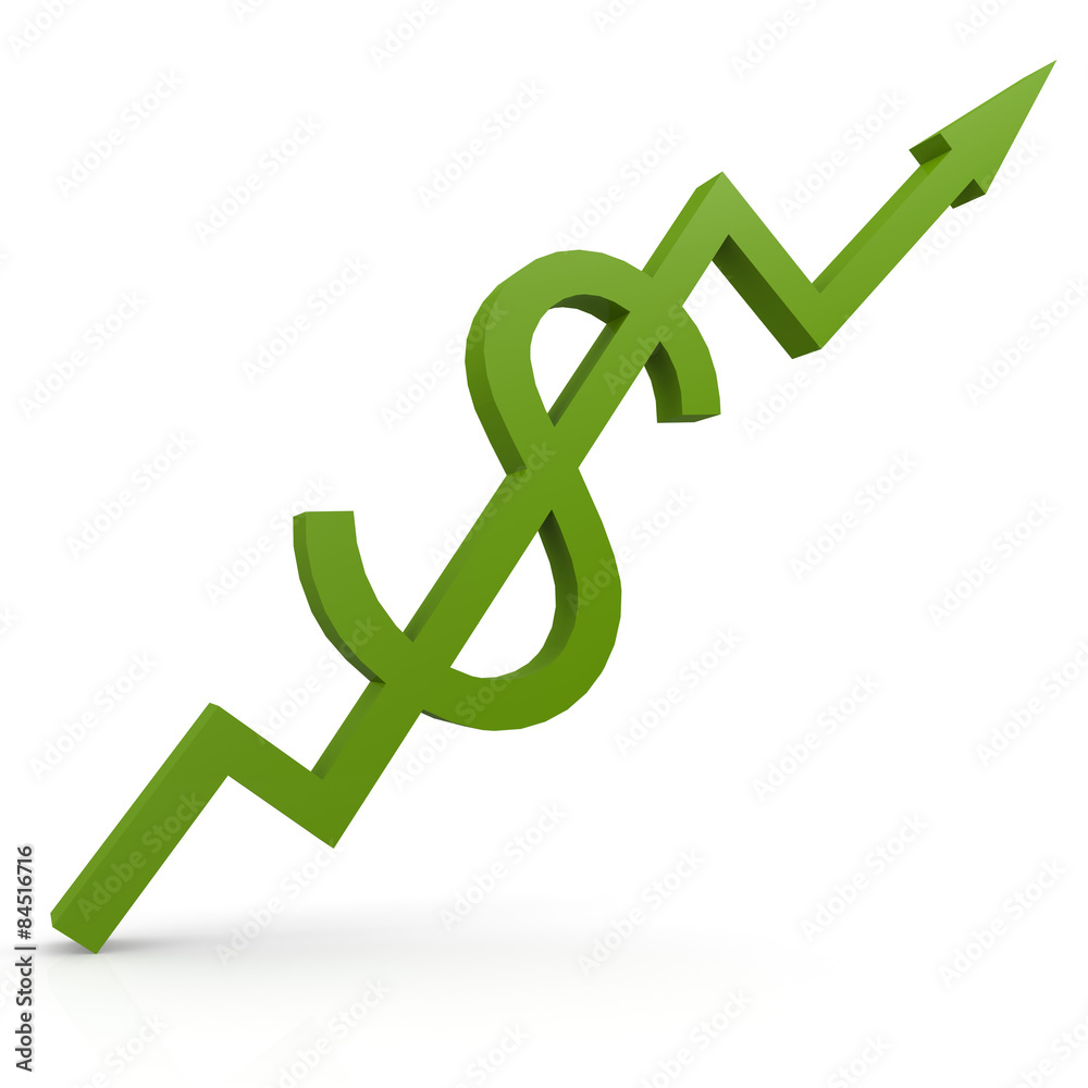 Green graph with dollar sign up Green graph with dollar sign up