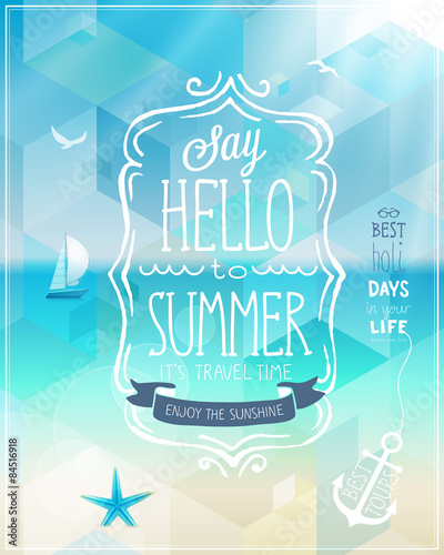 Hello summer poster.