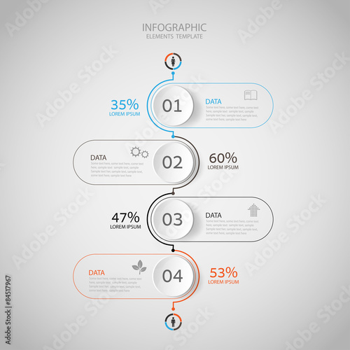 Abstract Infographic design on the grey background.