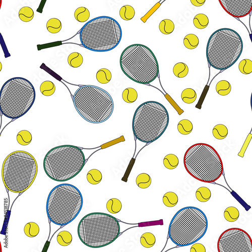 Seamless pattern of tennis rackets Vector