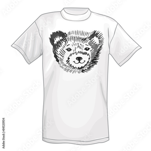 T-shirt & bear's smiling snout logo