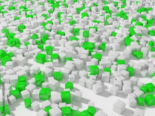 white and green cubes