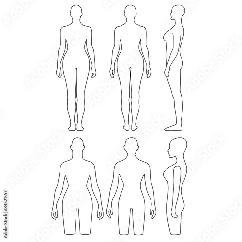 Woman mannequin outlined torso