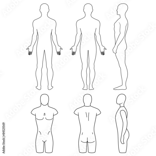 Male mannequin outlined torso photo