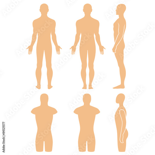 Male mannequin outlined silhouette torso
