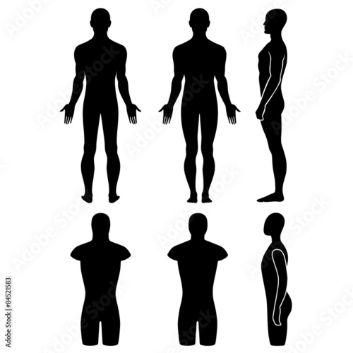 Male mannequin outlined silhouette torso photo