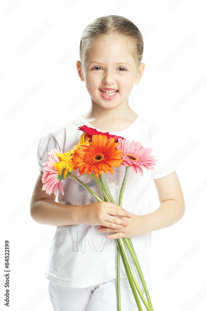 portriet very beautiful girl with a bouquet of flowers in their hands portriet very beautiful girl with a bouquet of flowers in their hands