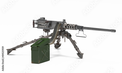 Machine gun isolated on white background photo