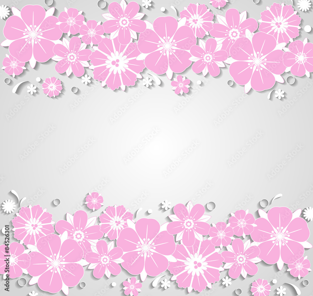 Background with pink flowers